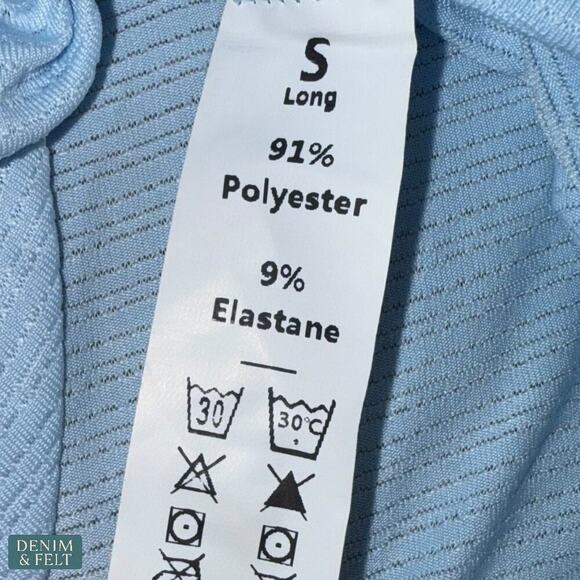 Halara Sheer Asymmetric Split Hem Cropped Running Top Blue Size Small NEW/NWT!! - Picture 8 of 10